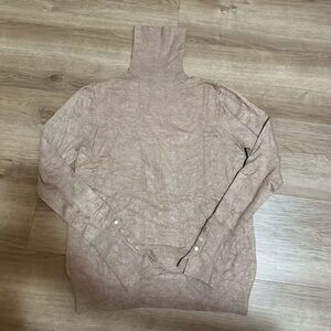 Zara camel brown turtle neck with gold wrist detail
